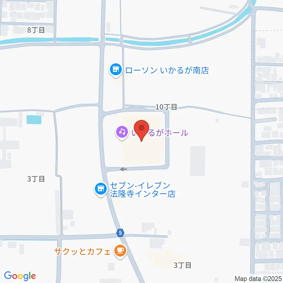 いかるがホール周辺のホテル一覧地図
