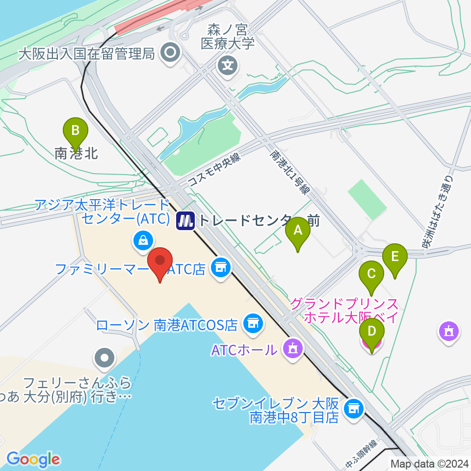 南港サンセットホール周辺のホテル一覧地図