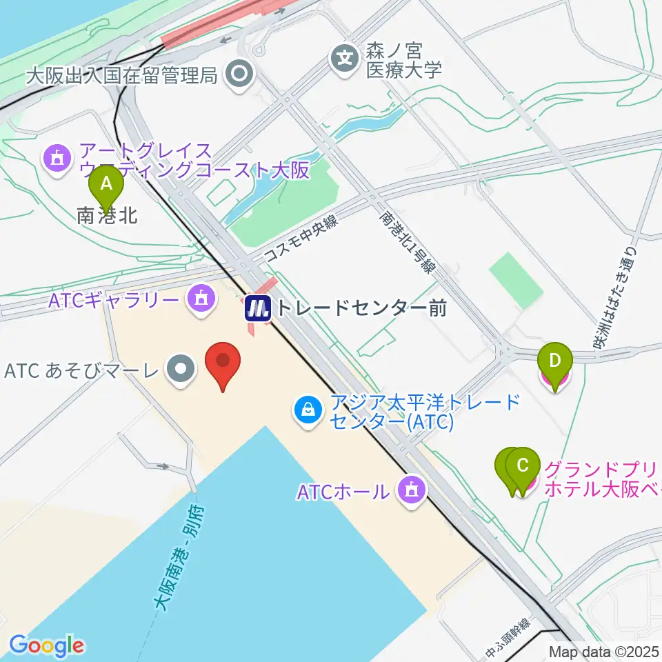 南港サンセットホール周辺のホテル一覧地図