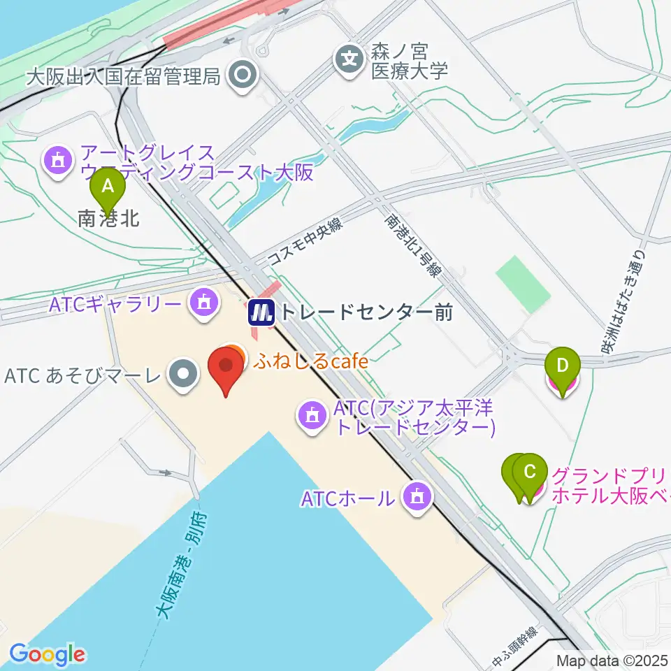 南港サンセットホール周辺のホテル一覧地図
