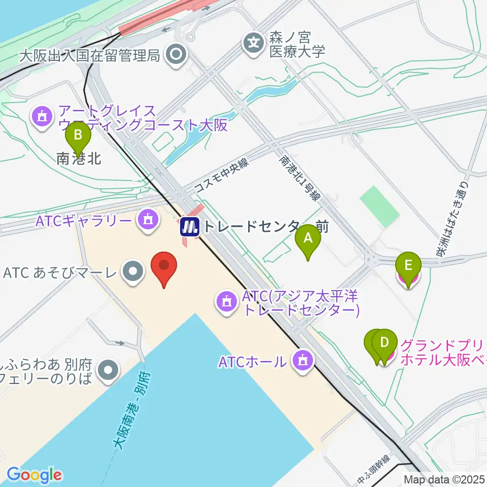 南港サンセットホール周辺のホテル一覧地図