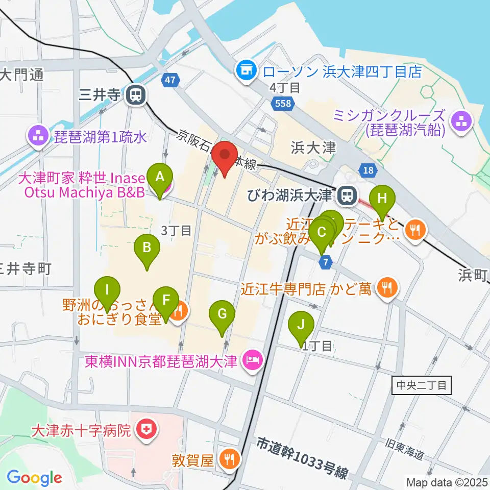 滋賀B-FLAT周辺のホテル一覧地図