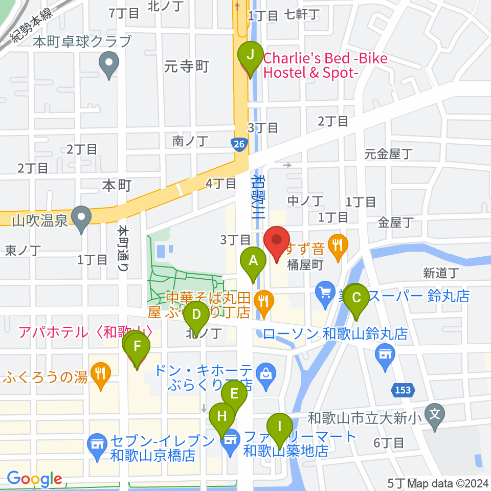 和歌山CLUB GATE周辺のホテル一覧地図