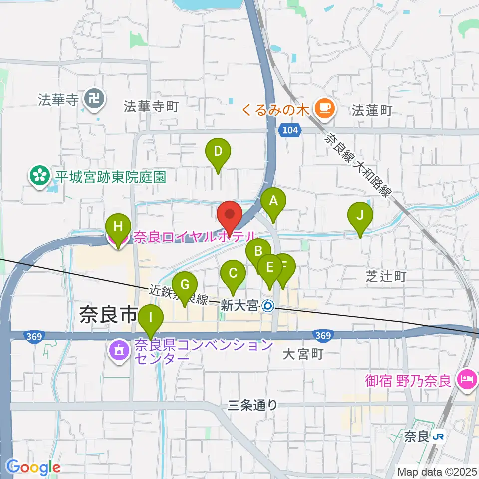 奈良ネバーランド周辺のホテル一覧地図