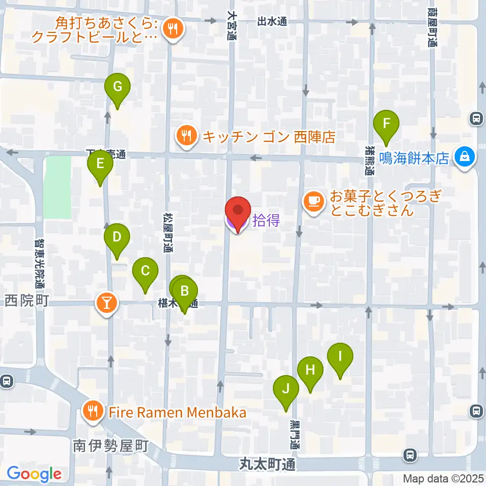 拾得周辺のホテル一覧地図