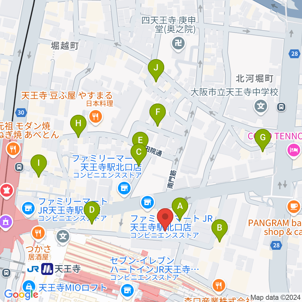 ワンリバーギター＆ボーカルスクール周辺のホテル一覧地図