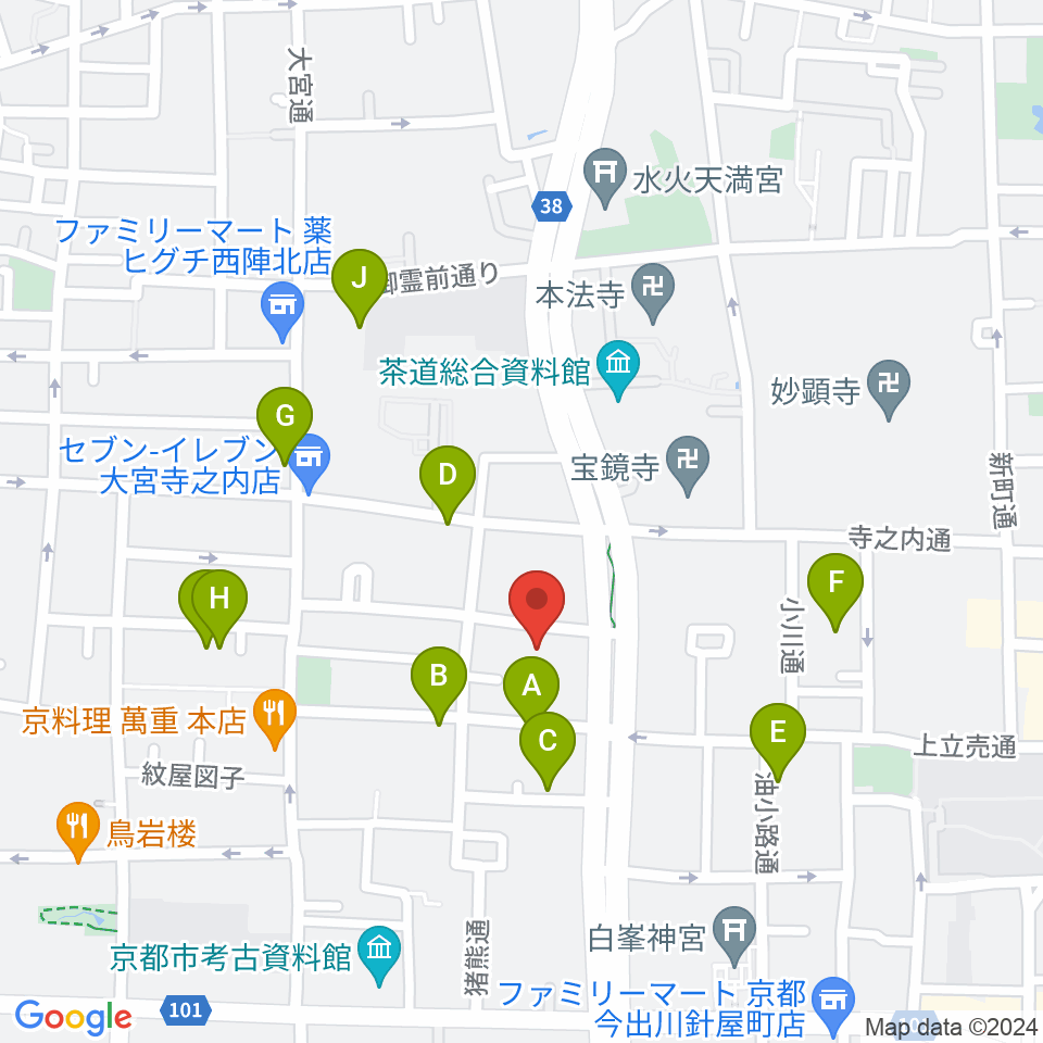 京都ヴィンセント周辺のホテル一覧地図