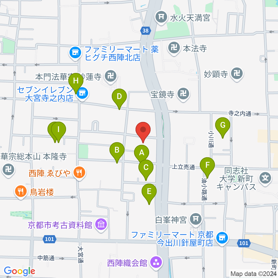 京都ヴィンセント周辺のホテル一覧地図