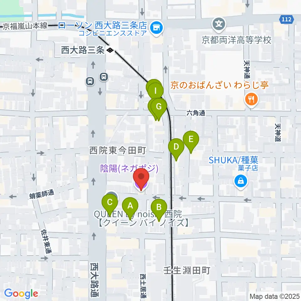 西院ネガポジ周辺のホテル一覧地図