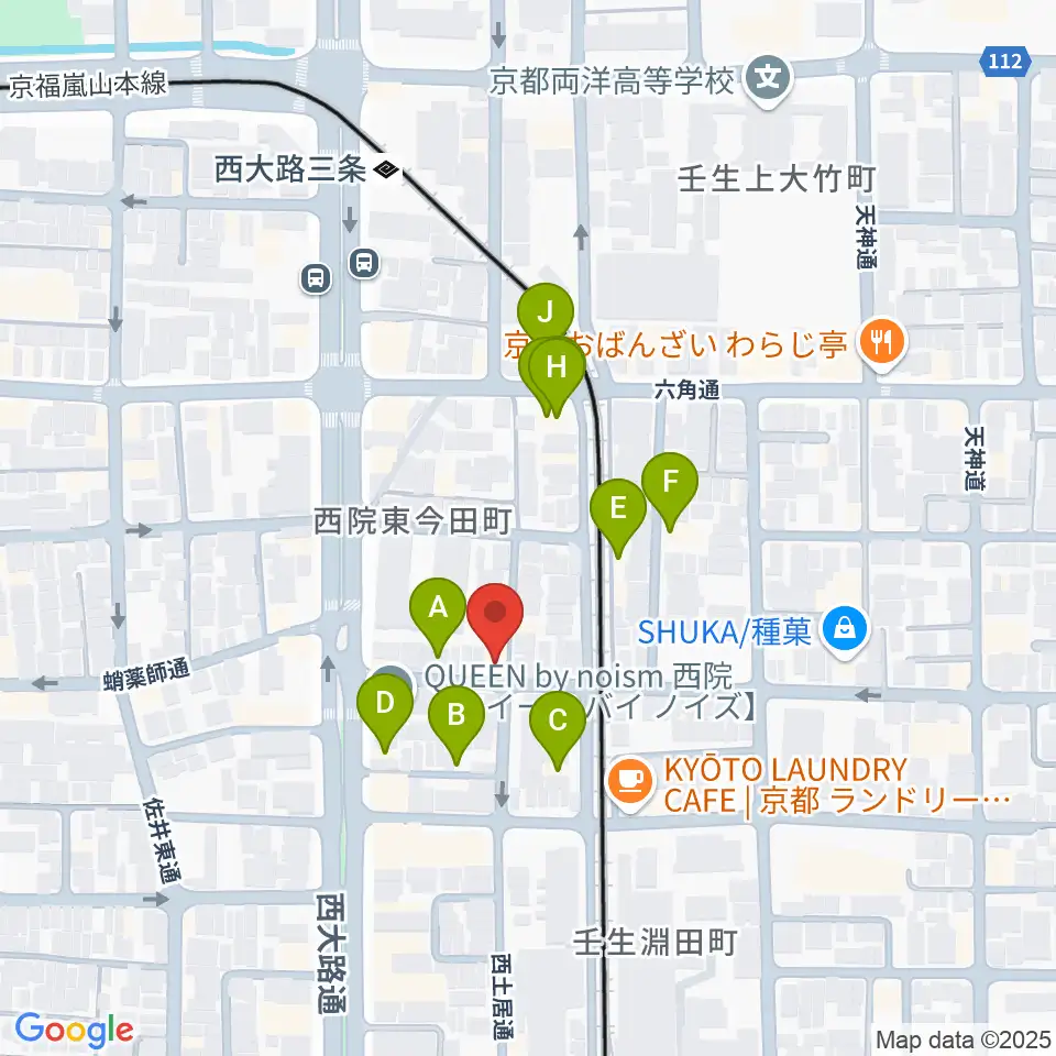 西院ネガポジ周辺のホテル一覧地図