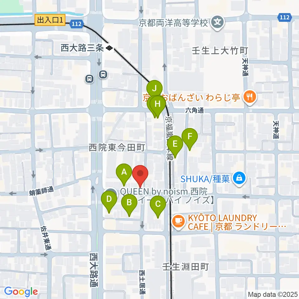 西院ネガポジ周辺のホテル一覧地図