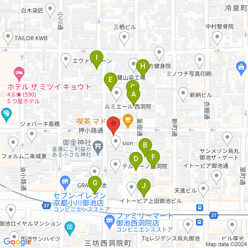 京都nano周辺のホテル一覧地図