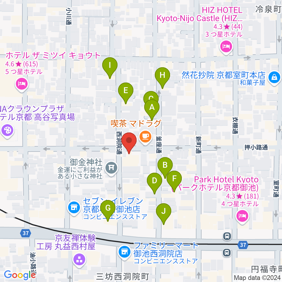 京都nano周辺のホテル一覧地図