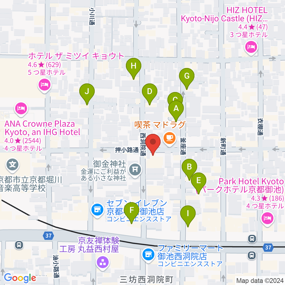 京都nano周辺のホテル一覧地図