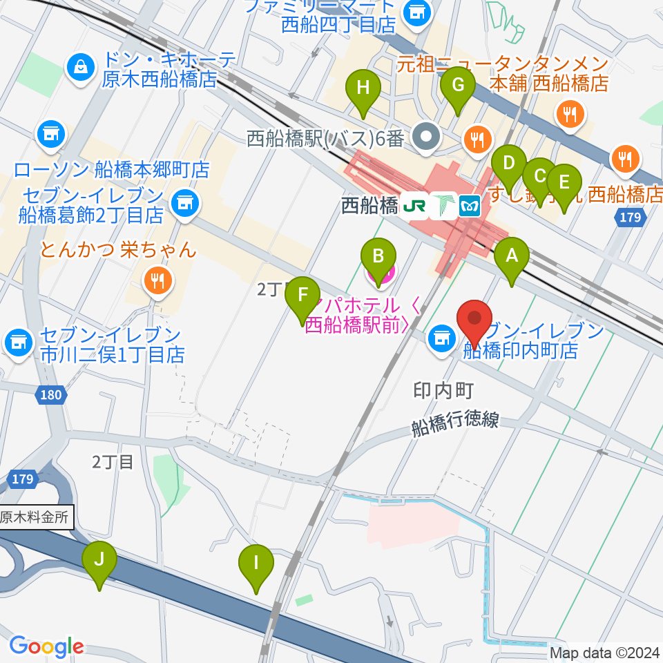 スタジオサン西船橋店周辺のホテル一覧地図