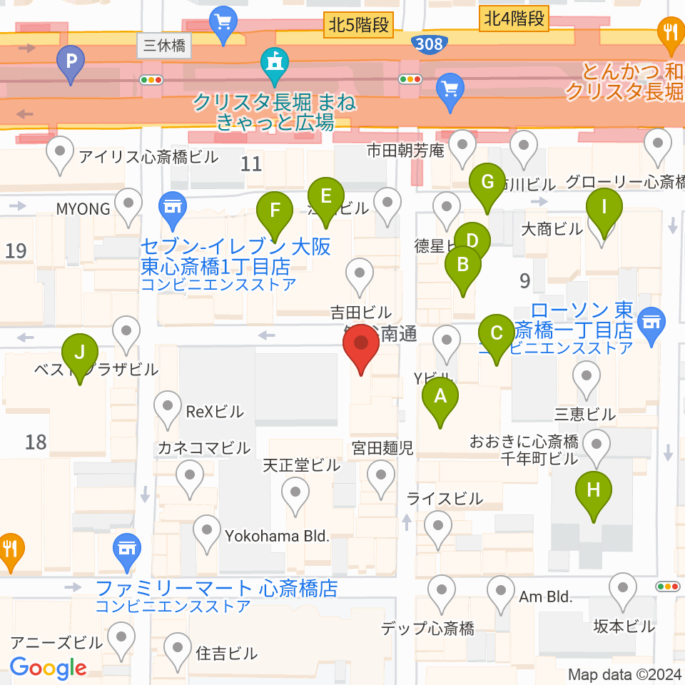 心斎橋CLUB STOMP周辺のホテル一覧地図
