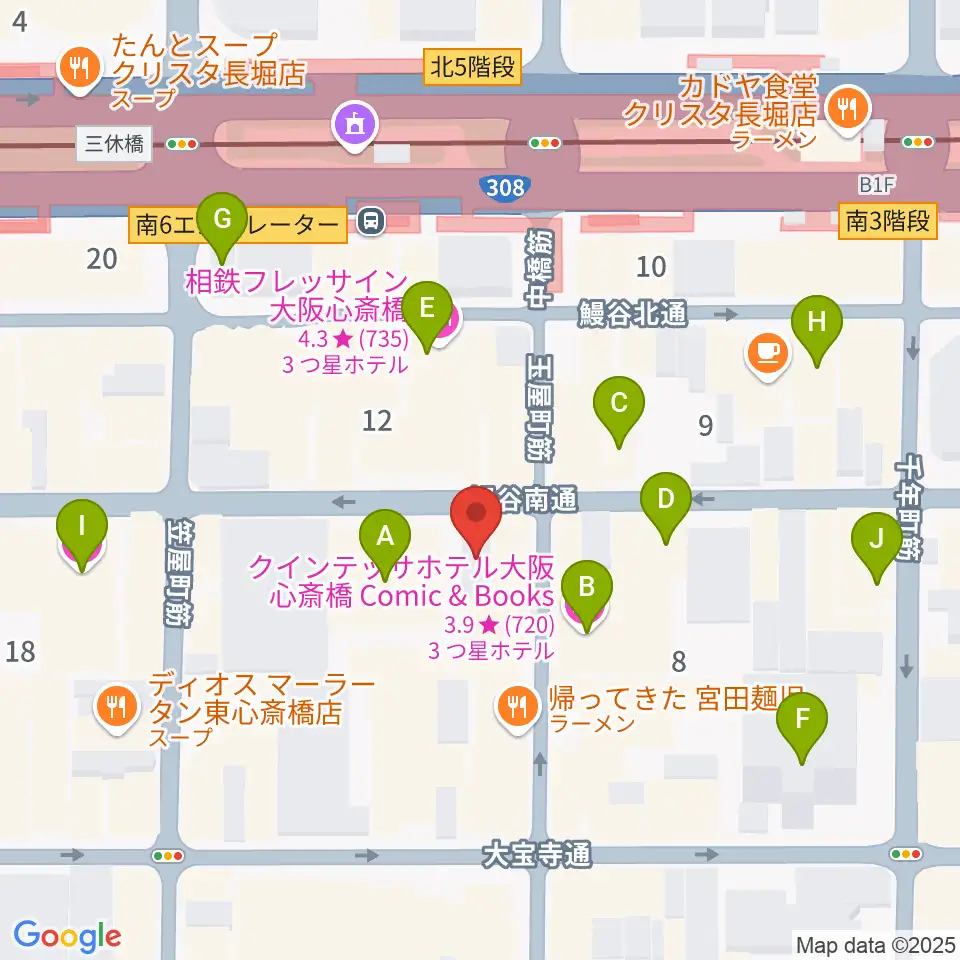 心斎橋CLUB STOMP周辺のホテル一覧地図