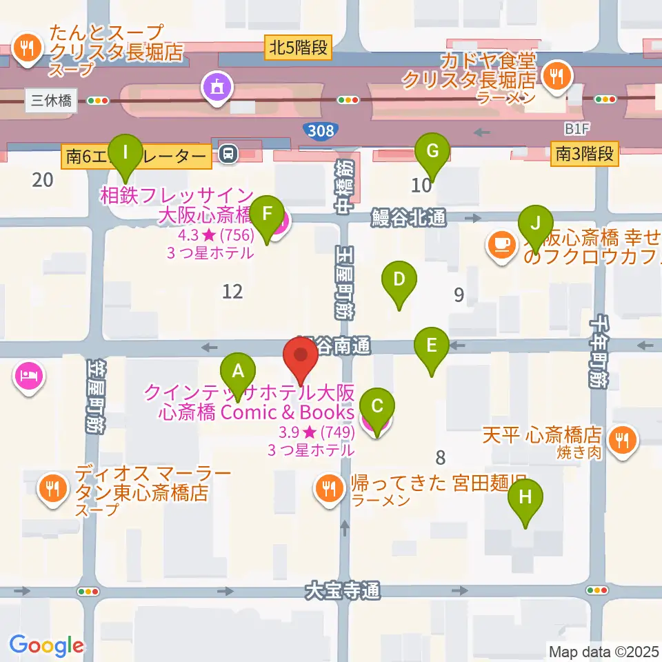 心斎橋CLUB STOMP周辺のホテル一覧地図
