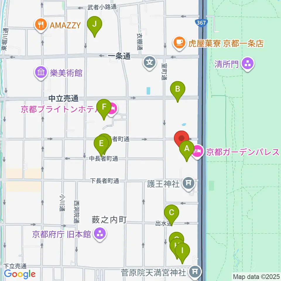 京都KBSホール周辺のホテル一覧地図