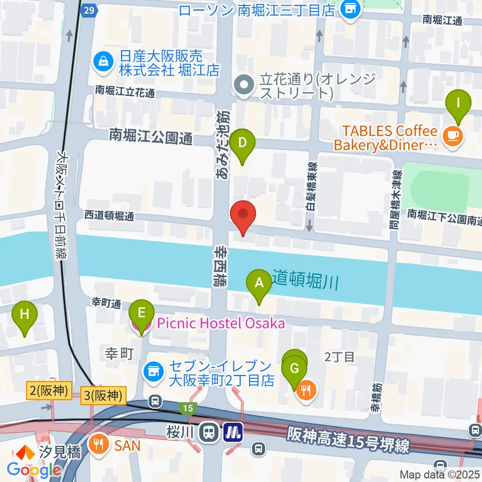 南堀江エンヴァイロメントゼロジー周辺のホテル一覧地図