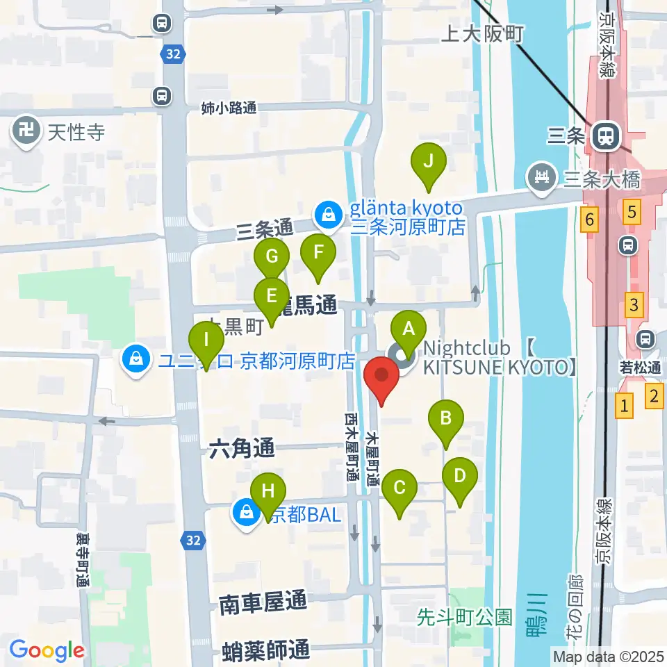 木屋町アバンギルド周辺のホテル一覧地図