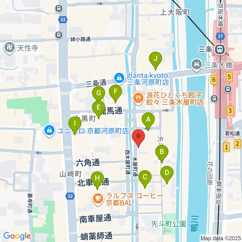 木屋町アバンギルド周辺のホテル一覧地図