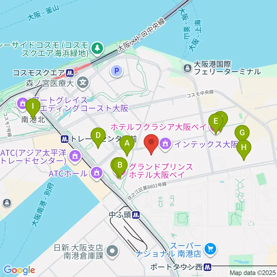 インテックス大阪5号館周辺のホテル一覧地図