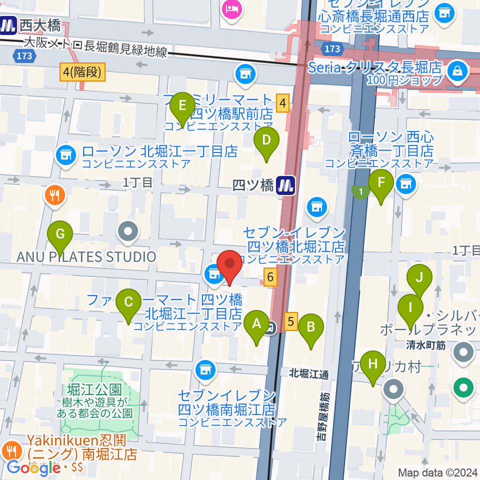 堀江ヒルズパン工場周辺のホテル一覧地図