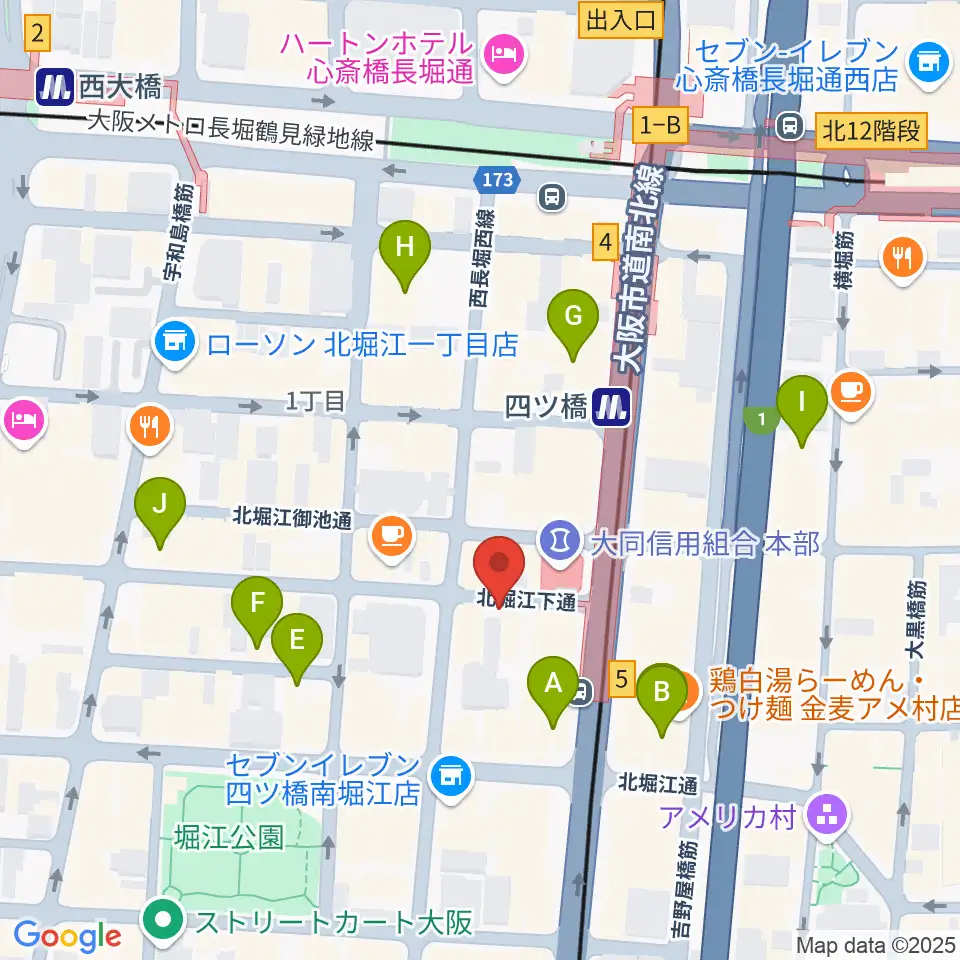 堀江ヒルズパン工場周辺のホテル一覧地図