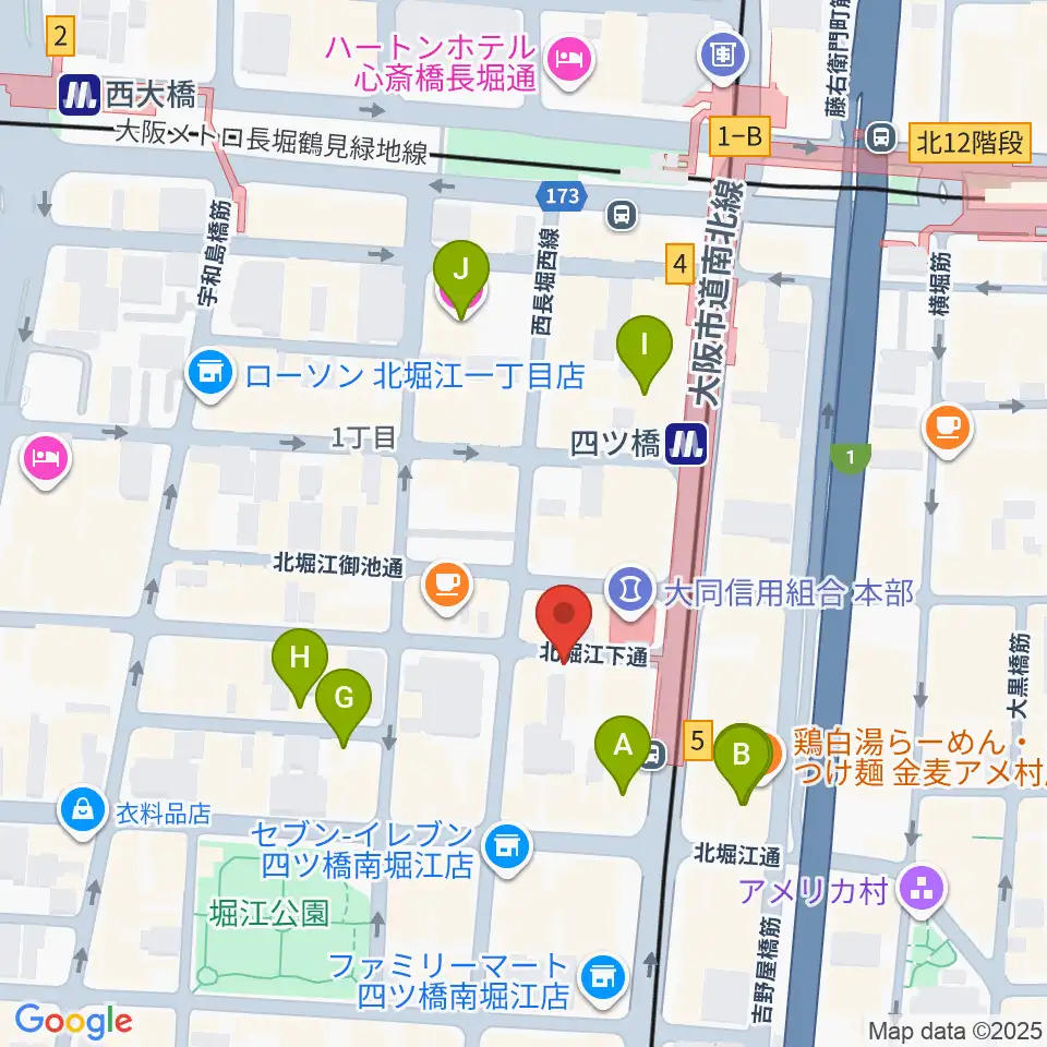 堀江ヒルズパン工場周辺のホテル一覧地図