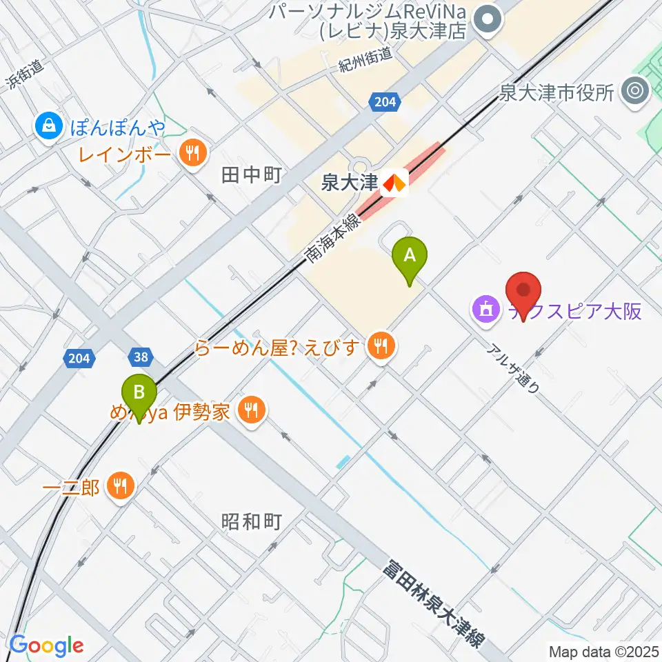 テクスピア大阪周辺のホテル一覧地図