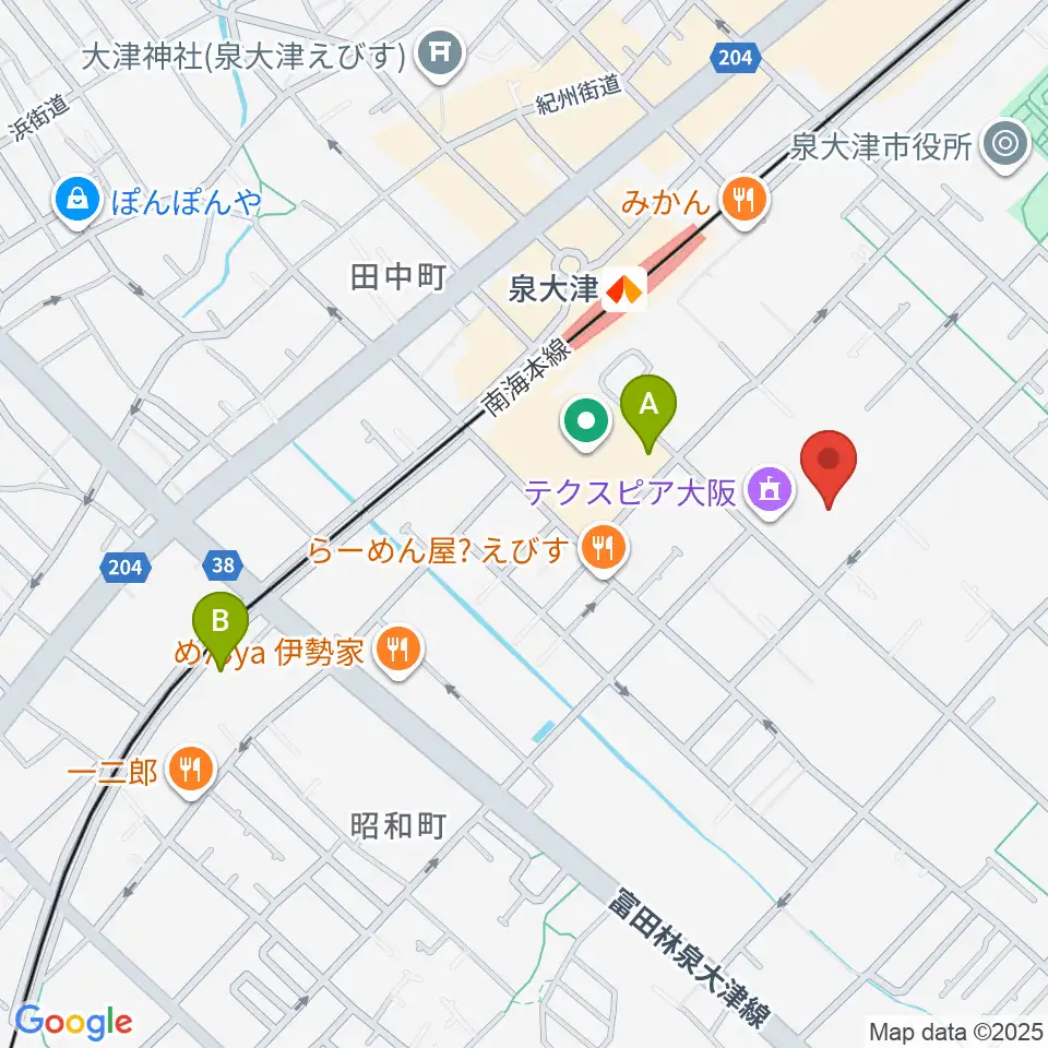 テクスピア大阪周辺のホテル一覧地図