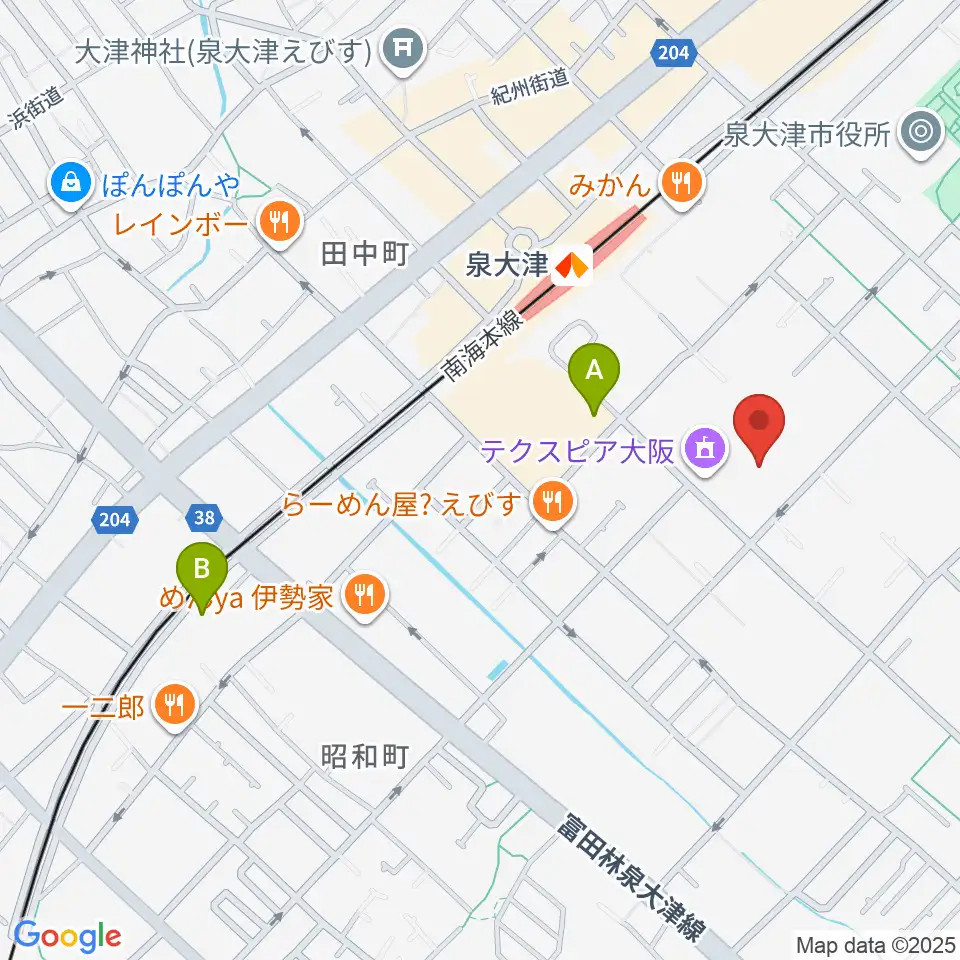 テクスピア大阪周辺のホテル一覧地図