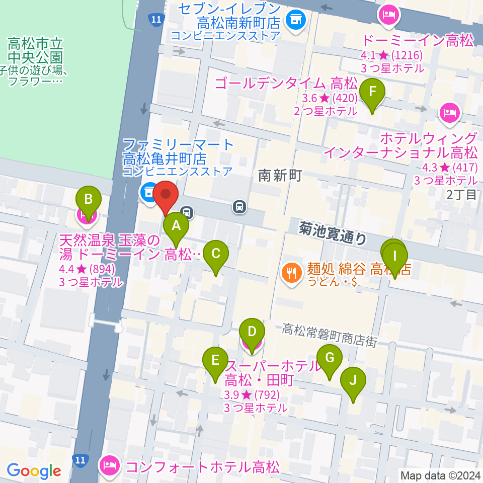 ラ・フォンテーヌ周辺のホテル一覧地図