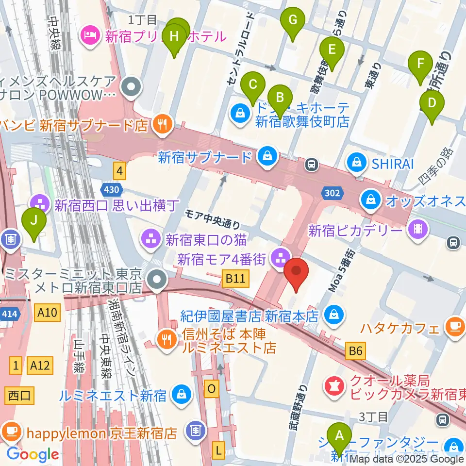 新宿ケントス周辺のホテル一覧地図