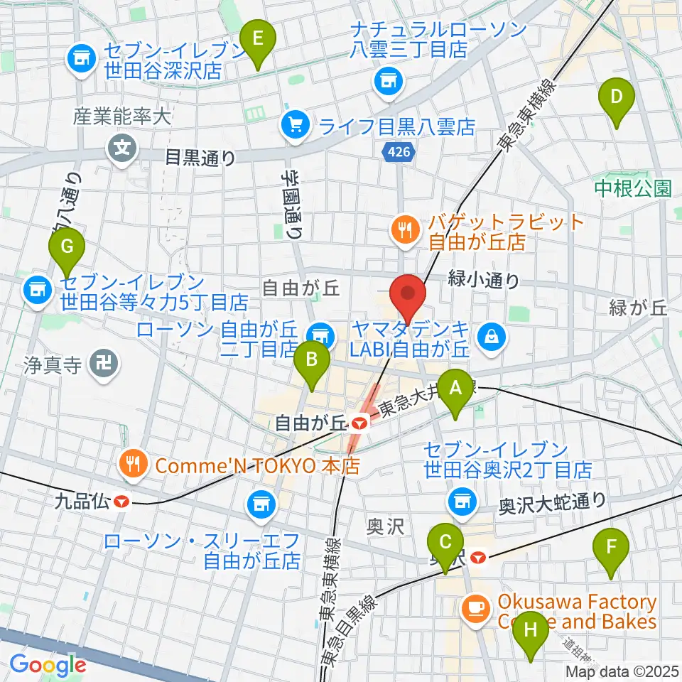 自由ヶ丘ヴァイオリン周辺のホテル一覧地図