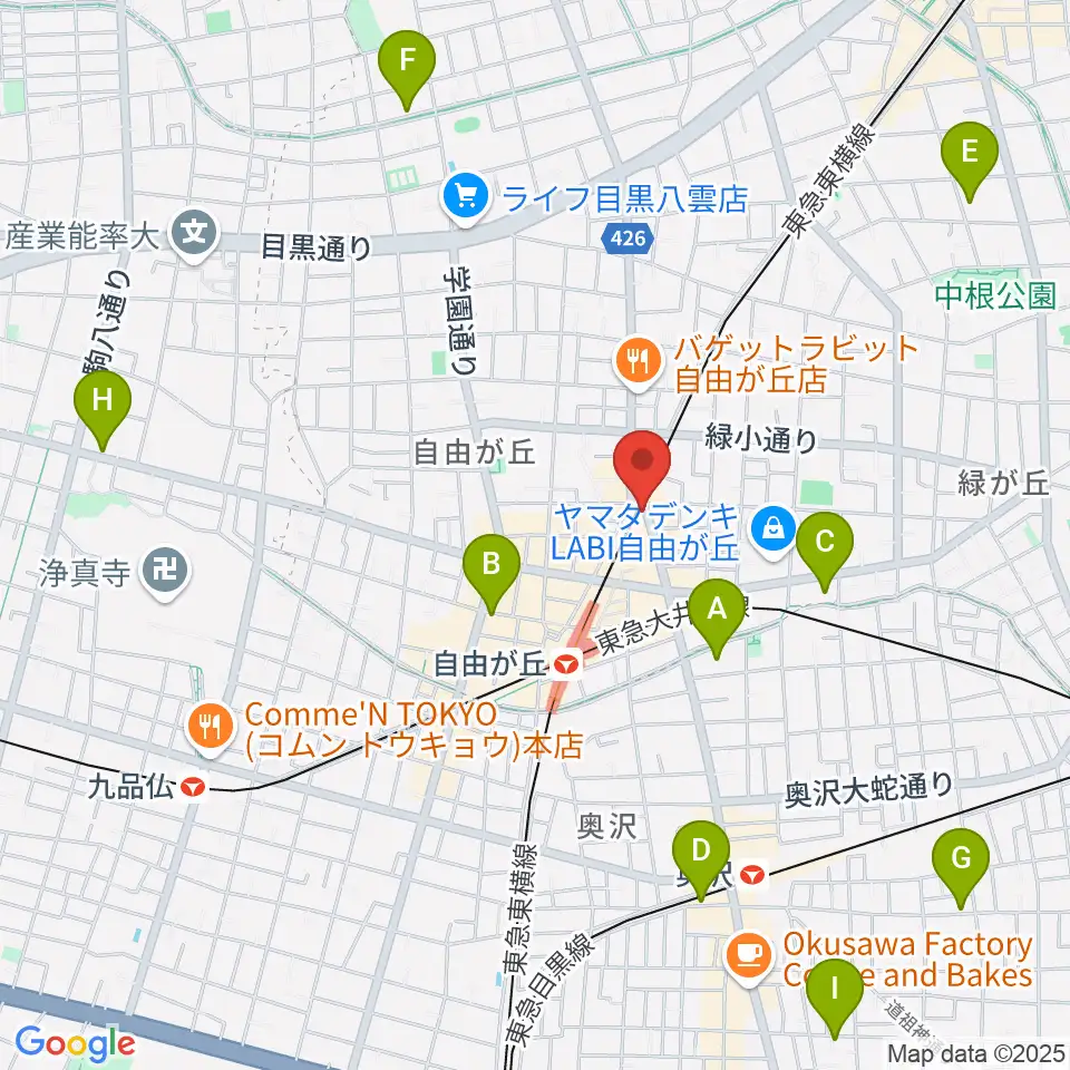 自由ヶ丘ヴァイオリン周辺のホテル一覧地図
