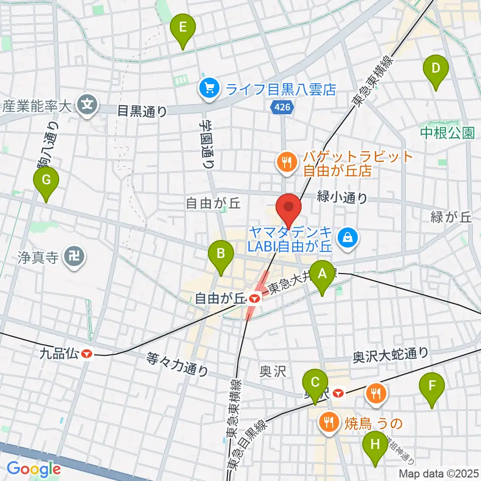 自由ヶ丘ヴァイオリン周辺のホテル一覧地図