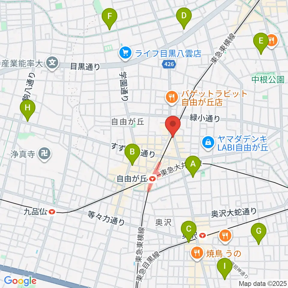自由ヶ丘ヴァイオリン周辺のホテル一覧地図