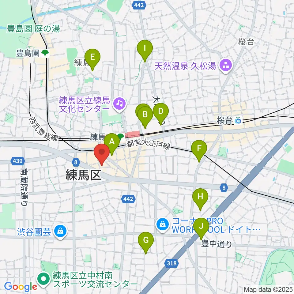 練馬BE-born周辺のホテル一覧地図