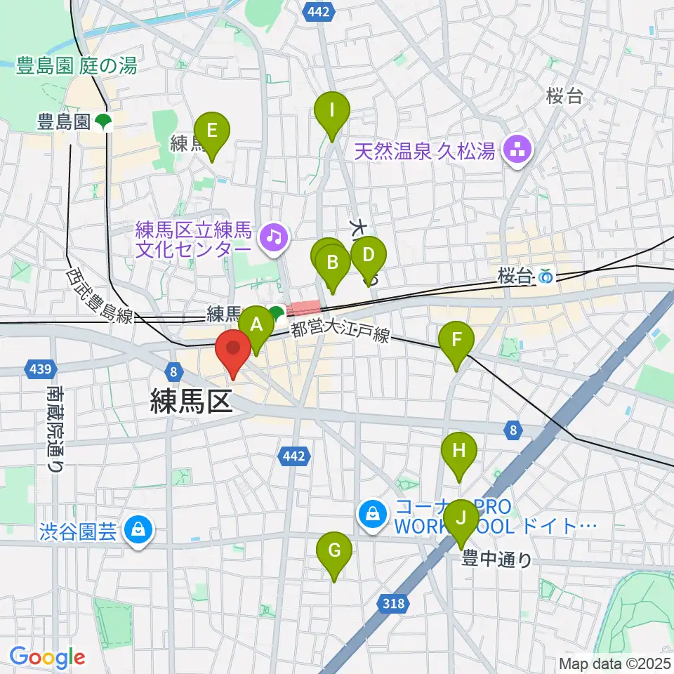 練馬BE-born周辺のホテル一覧地図