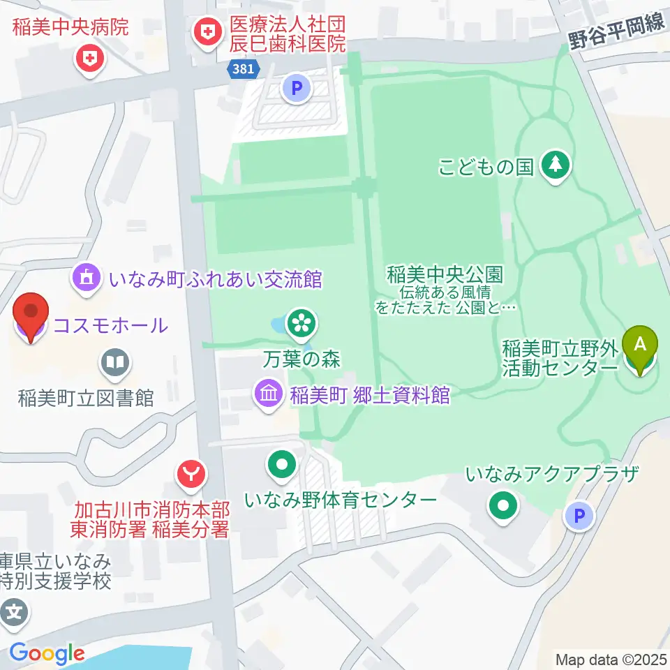 稲美町文化会館コスモホール周辺のホテル一覧地図