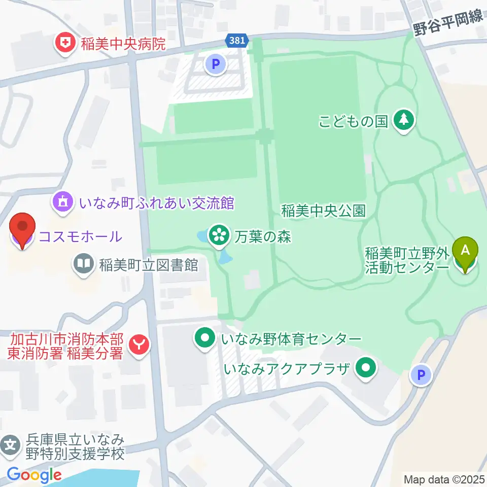 稲美町文化会館コスモホール周辺のホテル一覧地図