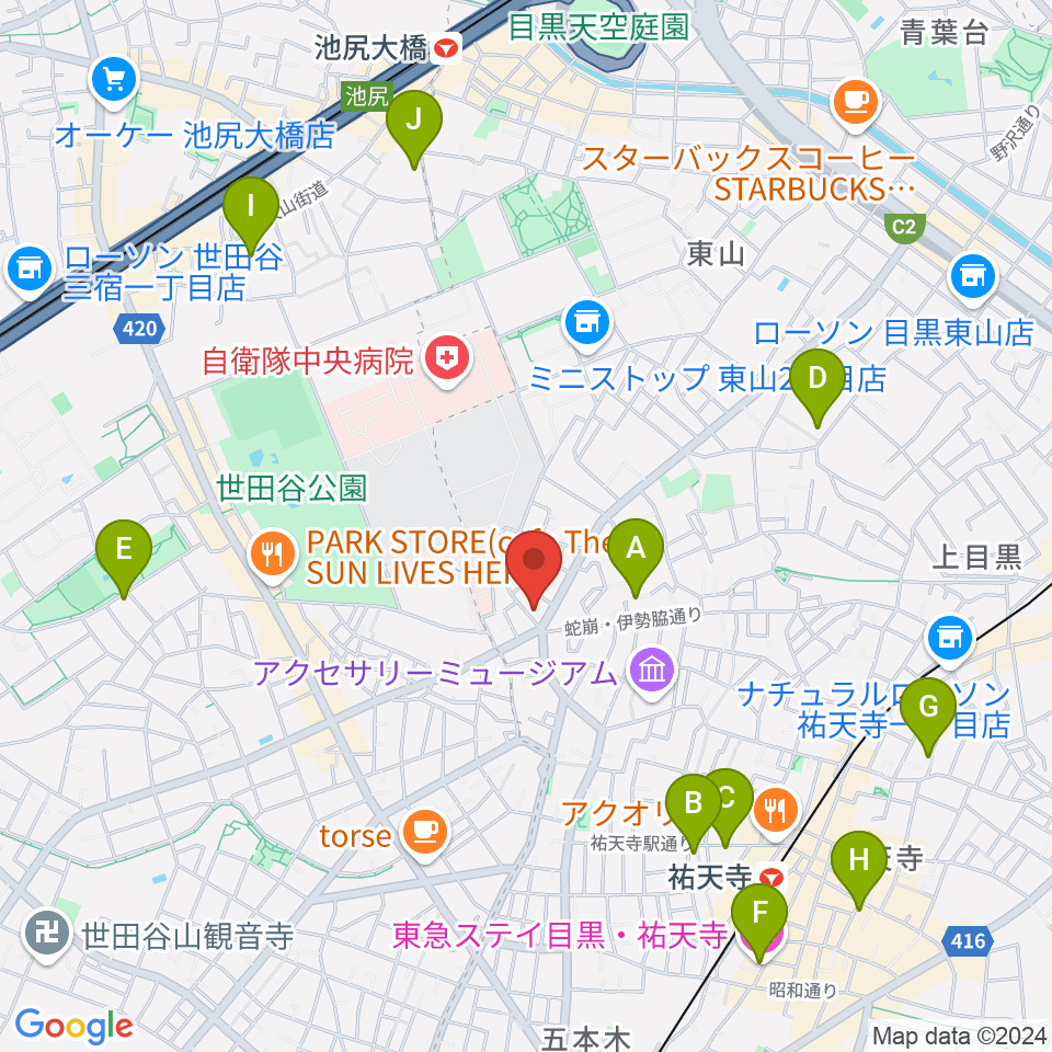 Yellow Studio周辺のホテル一覧地図