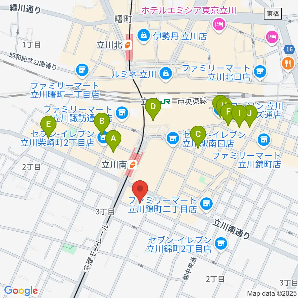 立川A.A COMPANY周辺のホテル一覧地図