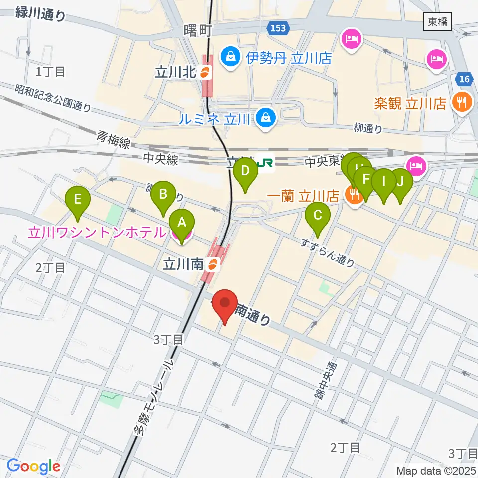 立川A.A COMPANY周辺のホテル一覧地図