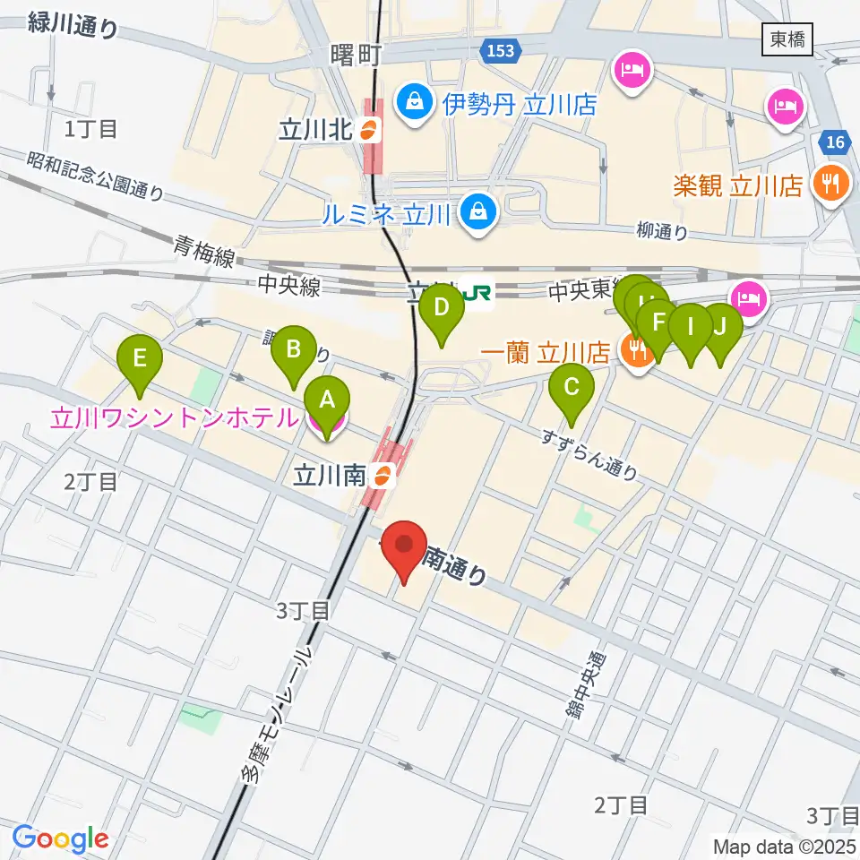 立川A.A COMPANY周辺のホテル一覧地図