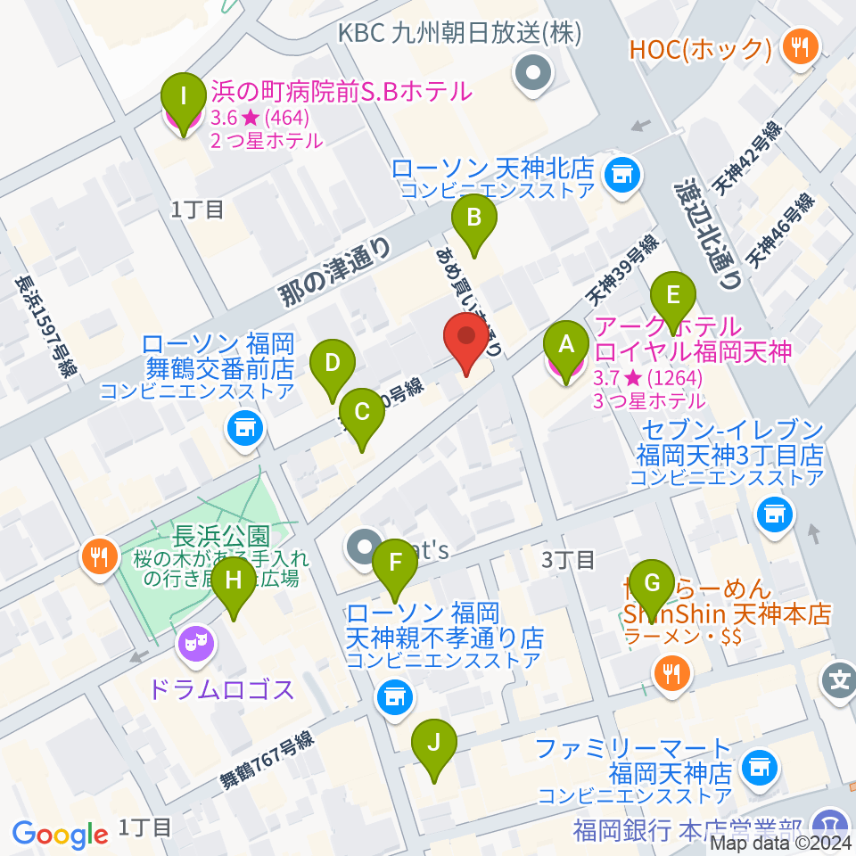 白いギター周辺のホテル一覧地図