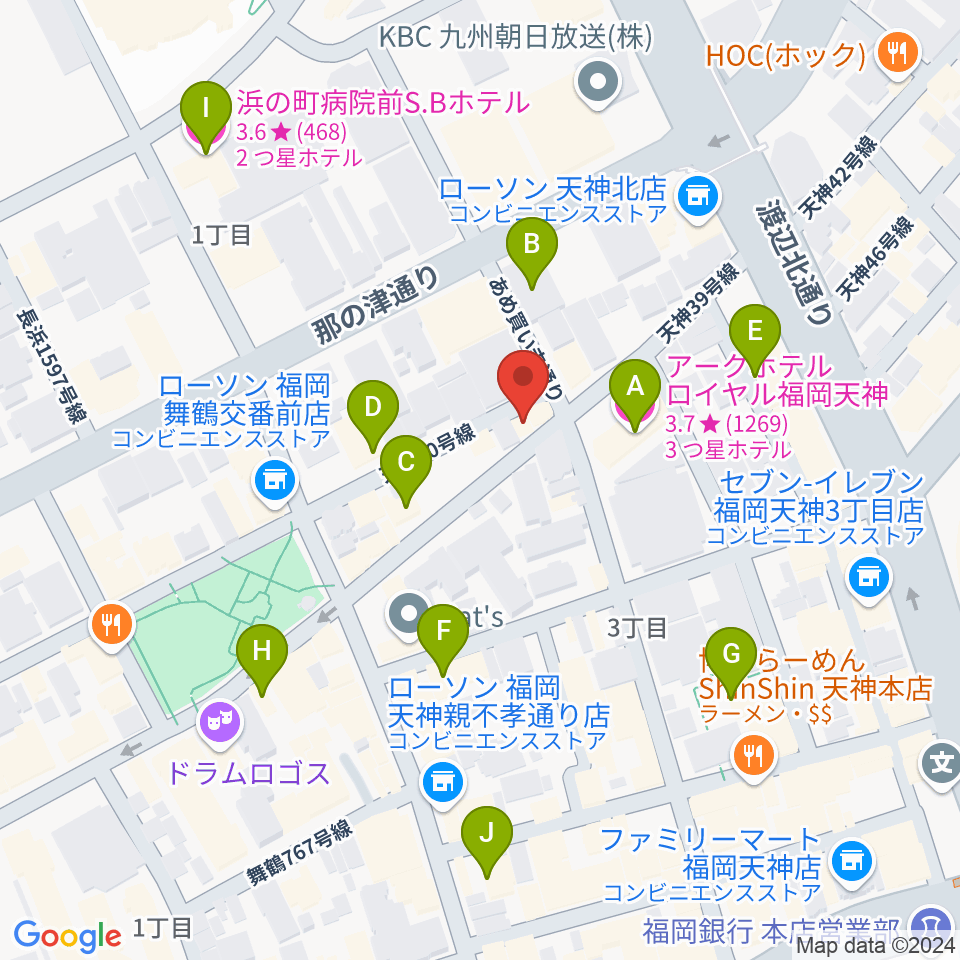 白いギター周辺のホテル一覧地図