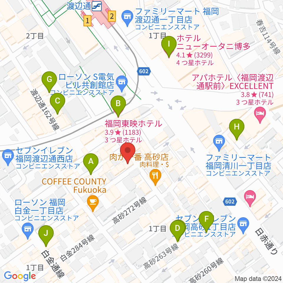 福岡 音故知新周辺のホテル一覧地図